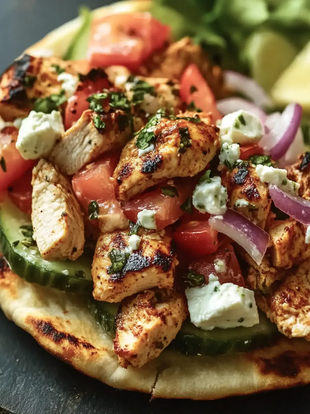Greek Chicken Pitas