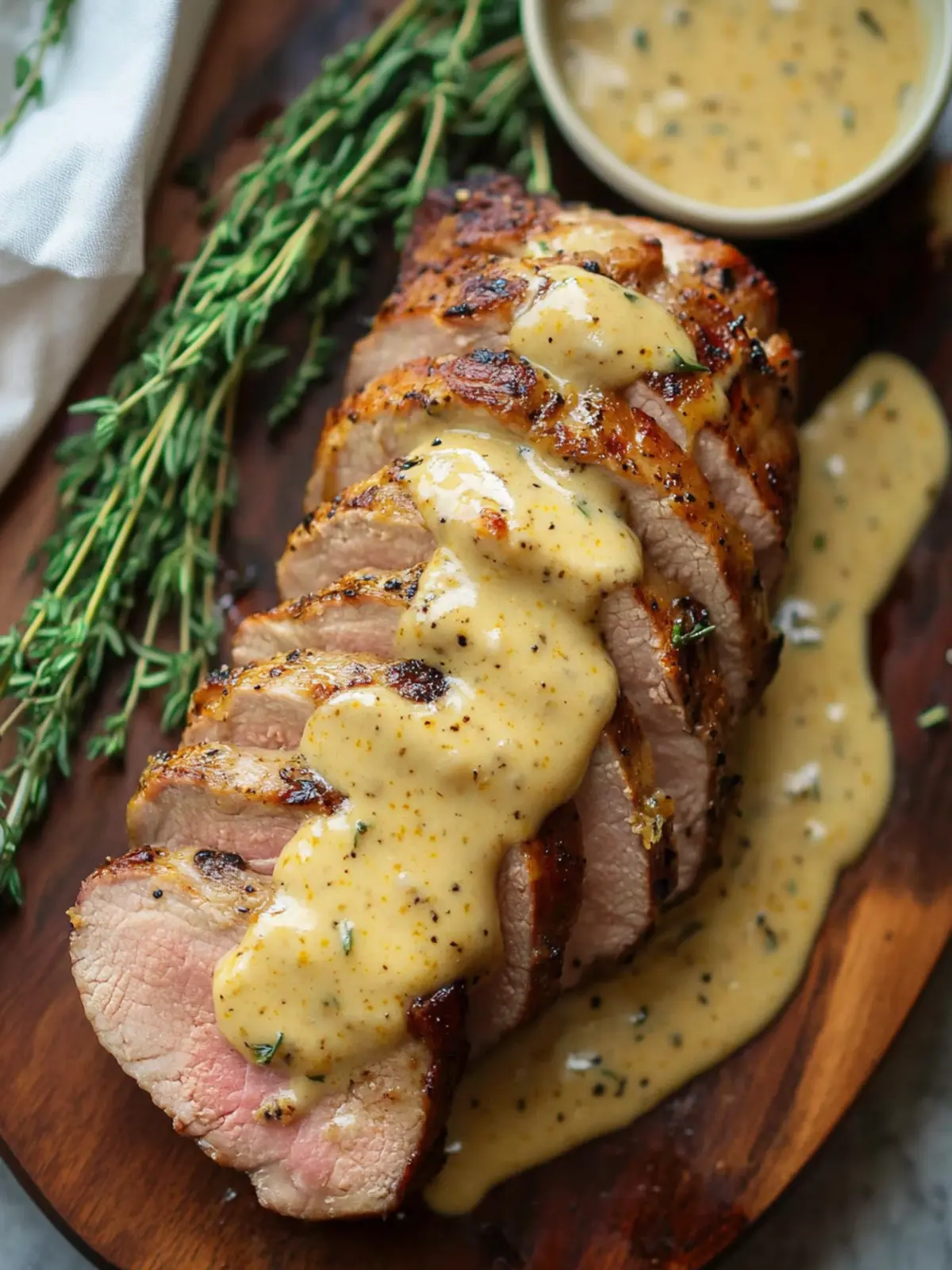Pork Tenderloin with Mustard Sauce