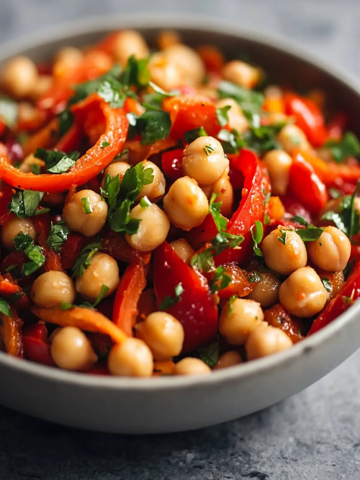 Roasted Red Pepper & Chickpea Salad with Smoked Paprika
