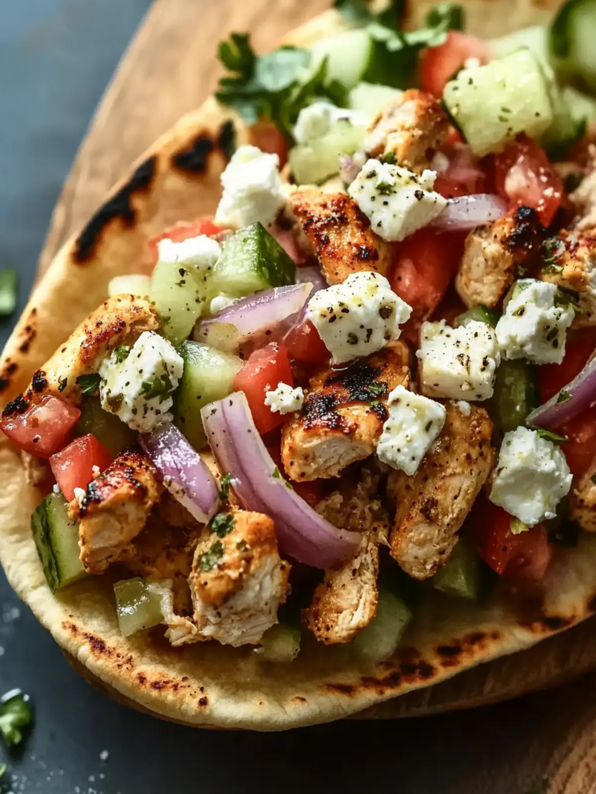 Greek Chicken Pitas