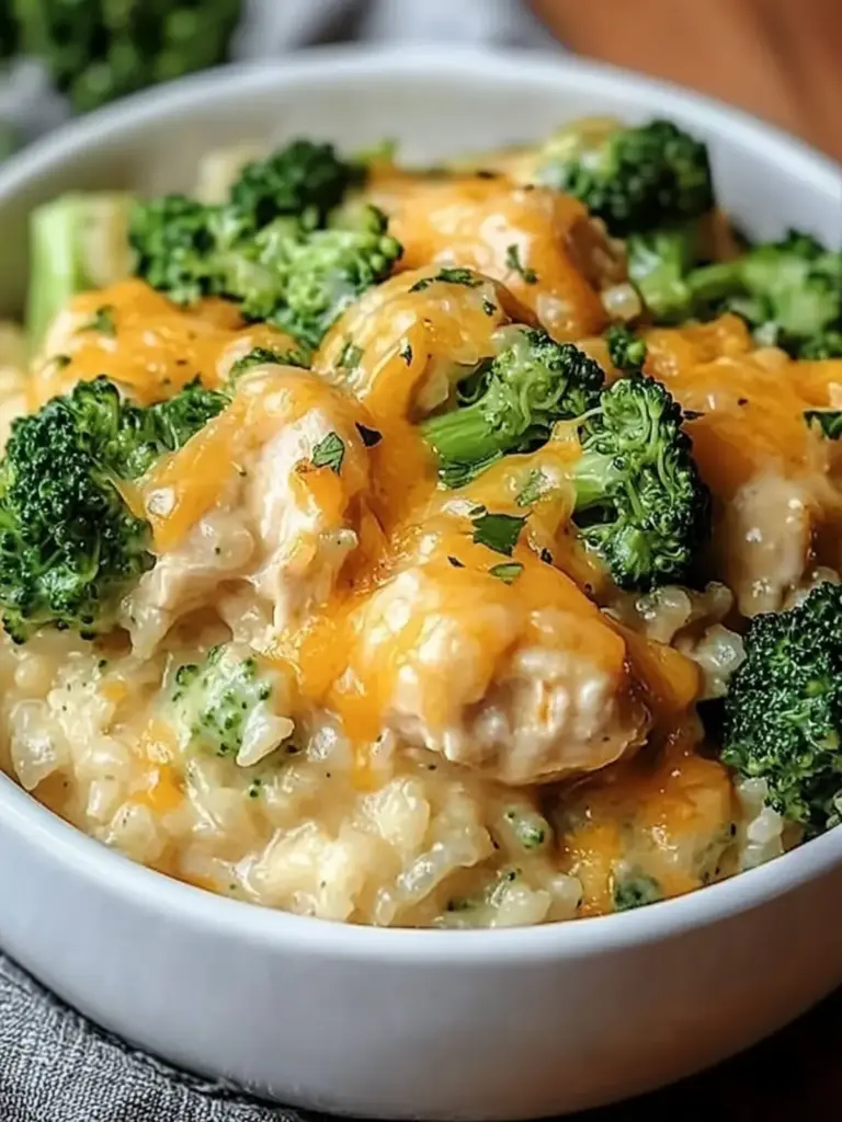 Crockpot Broccoli Cheddar Chicken and Rice