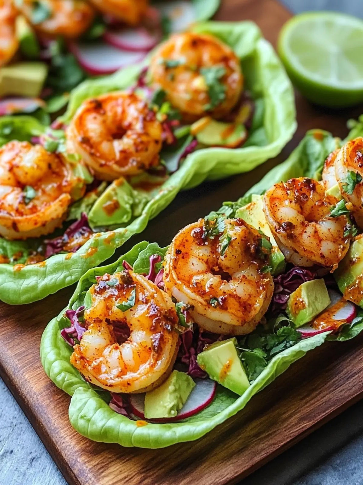 Flavor-Packed Sheet Pan Chili-Lime Shrimp Lettuce Wraps 2 Sheet Pan Chili-Lime Shrimp Lettuce Wraps with Radish Slaw & Avocado Sriracha Crema