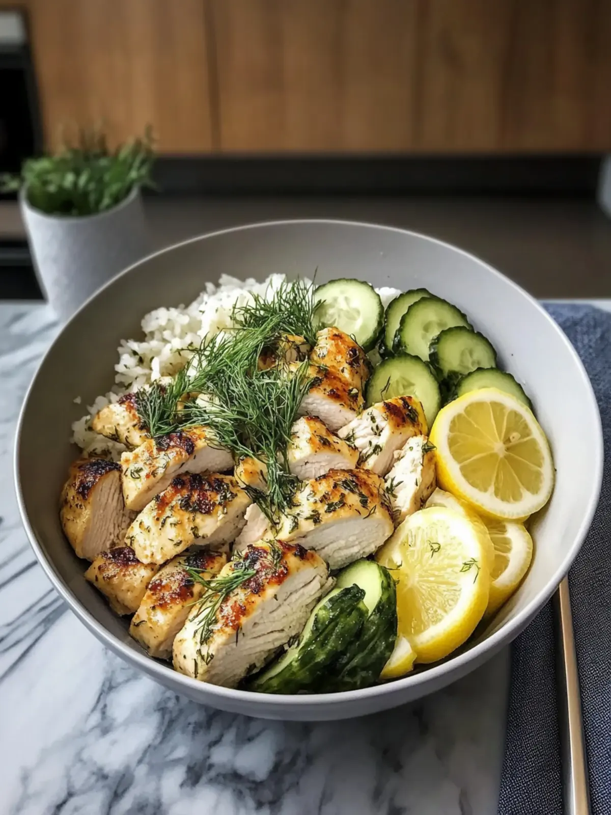 Lemon Dill Chicken Bowl: Enjoy a Low Carb High Protein Meal 4 Lemon Dill Chicken Bowl – Low Carb High Protein Mediterranean Recipe