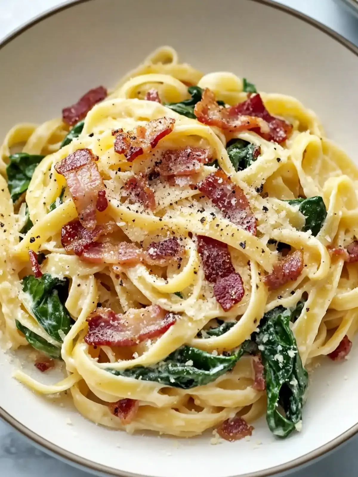 Quick and Easy 20-Minute Bacon and Spinach Pasta Delight 3 Easy 20-Minute Bacon and Spinach Pasta