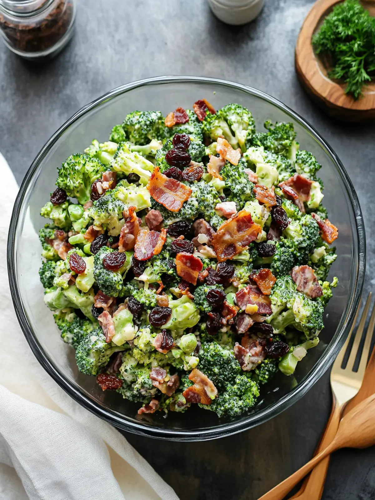 Delicious Broccoli Raisin Salad with Bacon in 10 Minutes 4 Broccoli Raisin Salad with Bacon