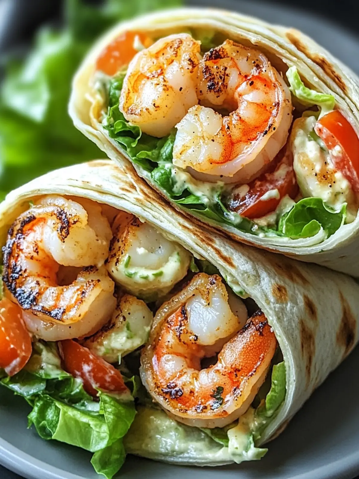 Zesty Grilled Shrimp Caesar Wraps