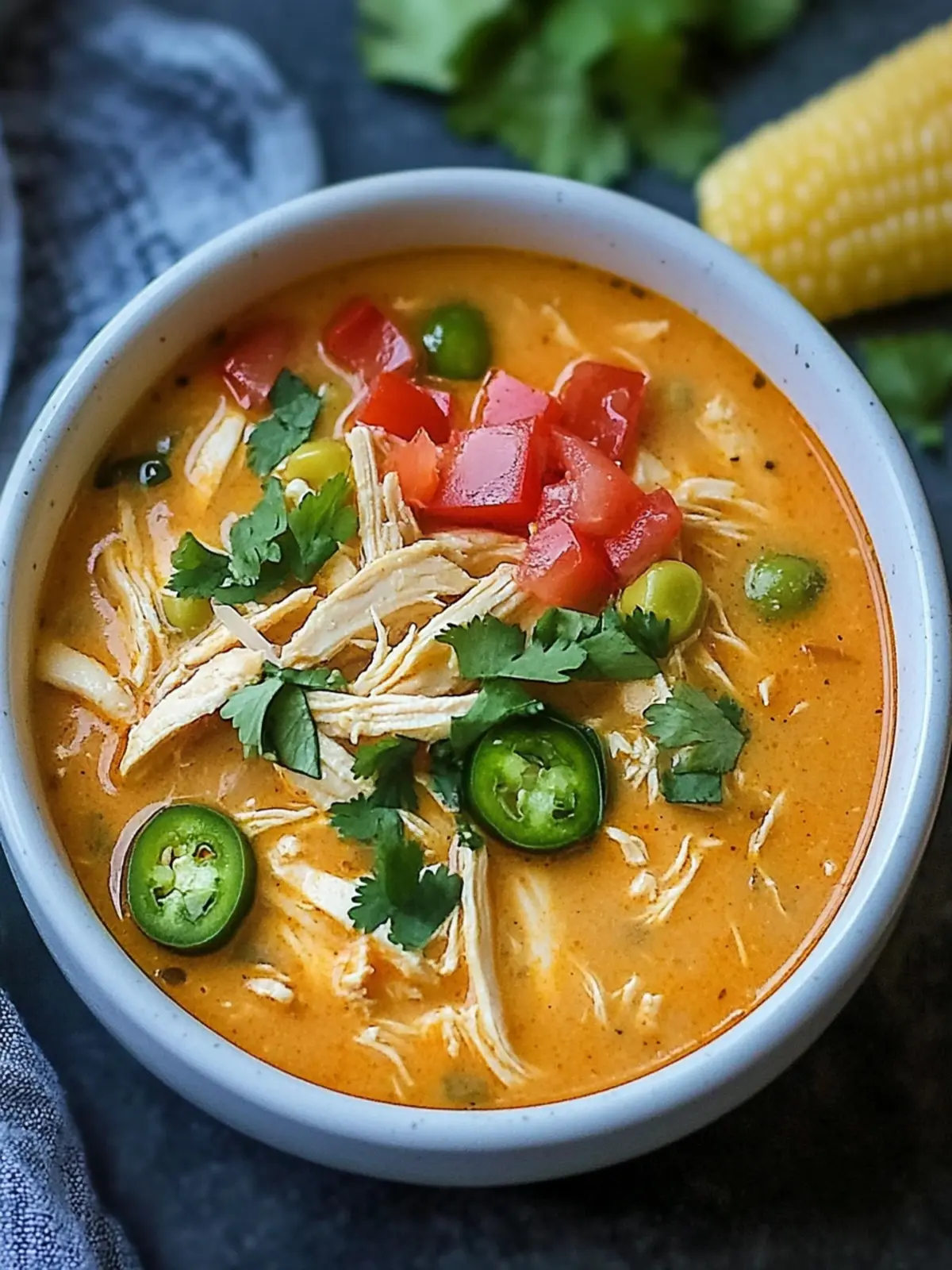 Slow Cooker King Ranch Chicken Soup
