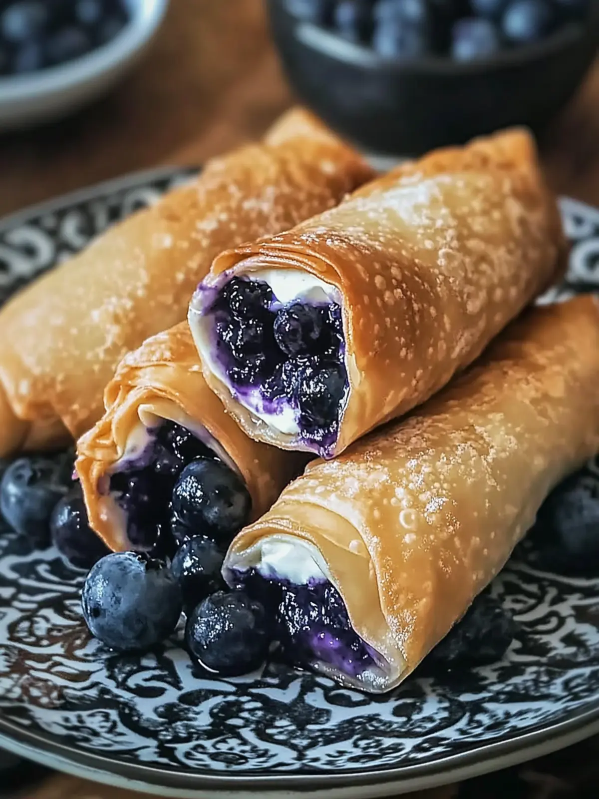 Blueberry Cream Cheese Egg Rolls