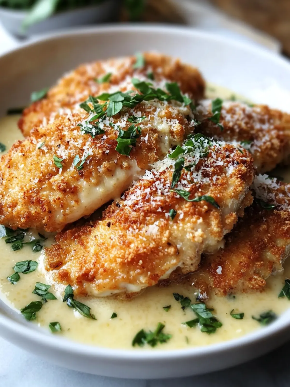 Crispy Parmesan Chicken with Rich Garlic Sauce You’ll Love 4 Crispy Parmesan Chicken with a Rich Garlic Sauce