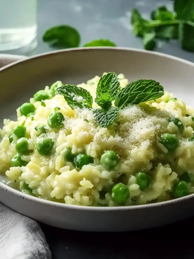 Fresh & Creamy Pea and Mint Risotto Recipe