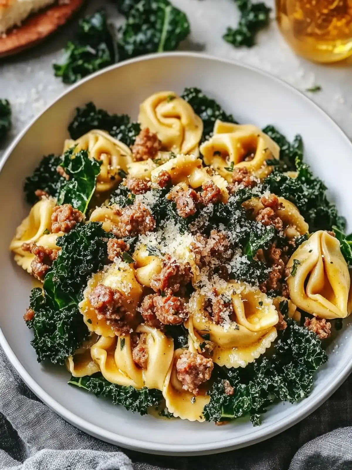 Brown Butter Tortellini with Sausage and Kale Bliss 2 Brown Butter Tortellini with Sausage and Kale
