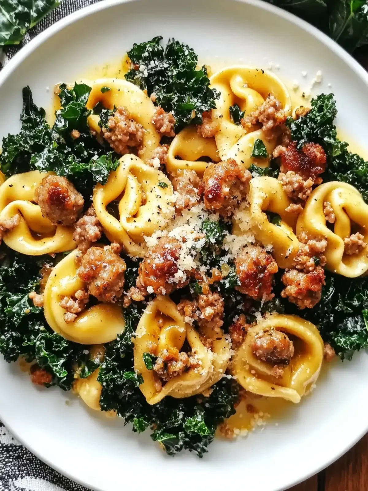 Brown Butter Tortellini with Sausage and Kale Bliss 3 Brown Butter Tortellini with Sausage and Kale