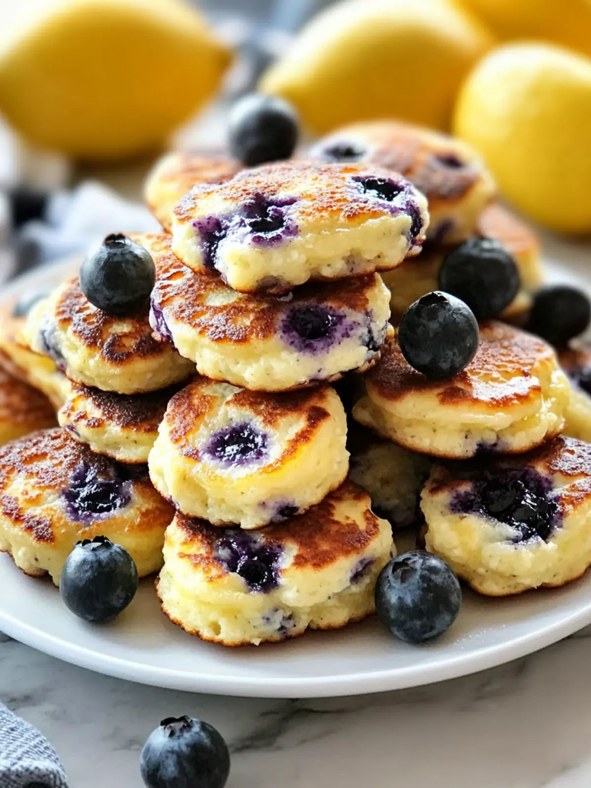15-Minute Lemon Blueberry Cottage Cheese Pancake Bites