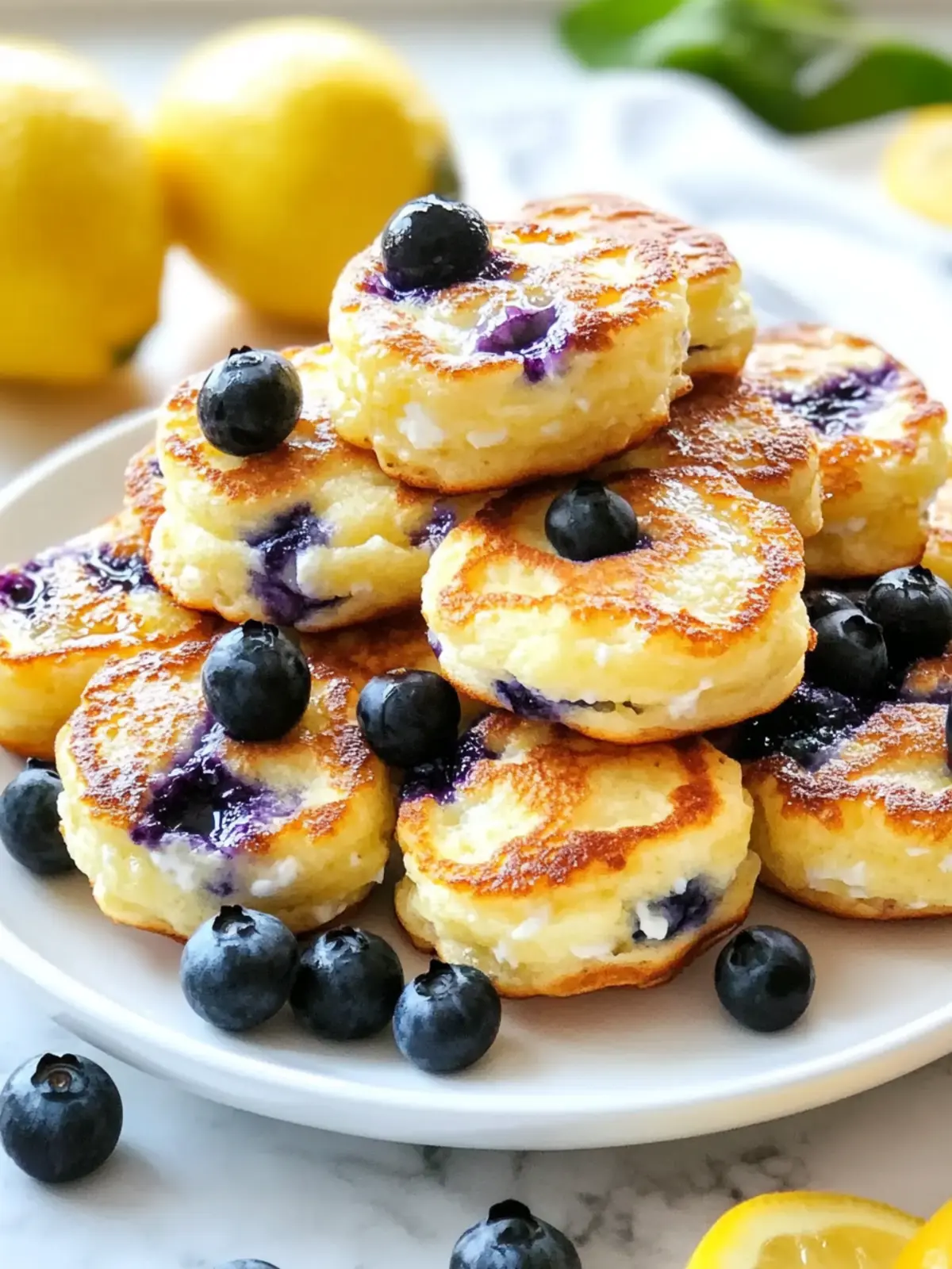 15-Minute Lemon Blueberry Cottage Cheese Pancake Bites