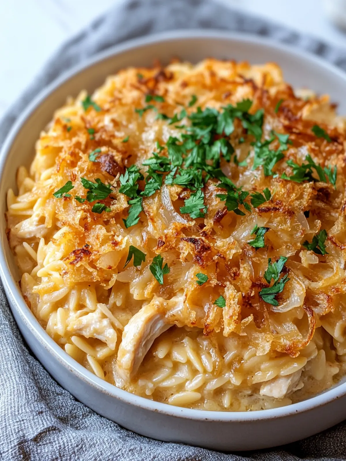 Delicious French Onion Chicken Orzo Casserole for Cozy Nights 5 French Onion Chicken Orzo Casserole