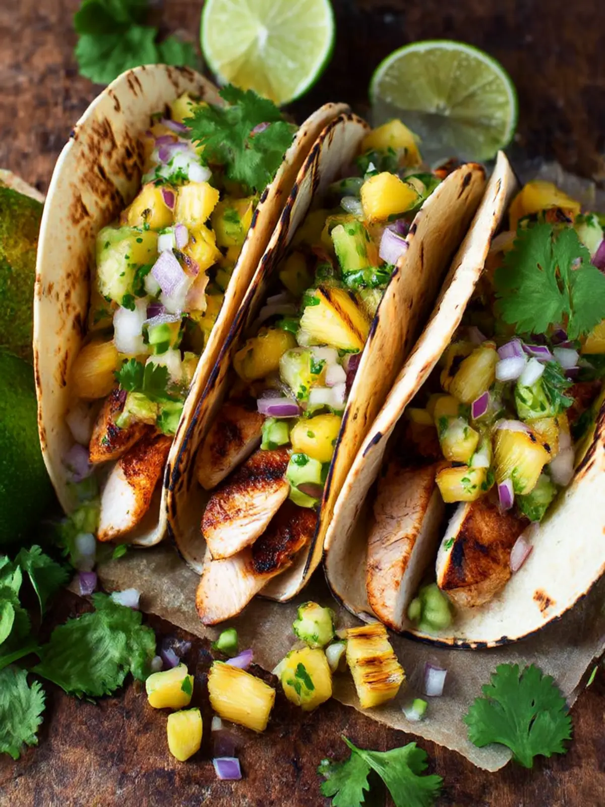 Savor Tequila Lime Chicken Tacos with Grilled Pineapple Salsa 2 Tequila Lime Chicken Tacos with Grilled Pineapple Salsa