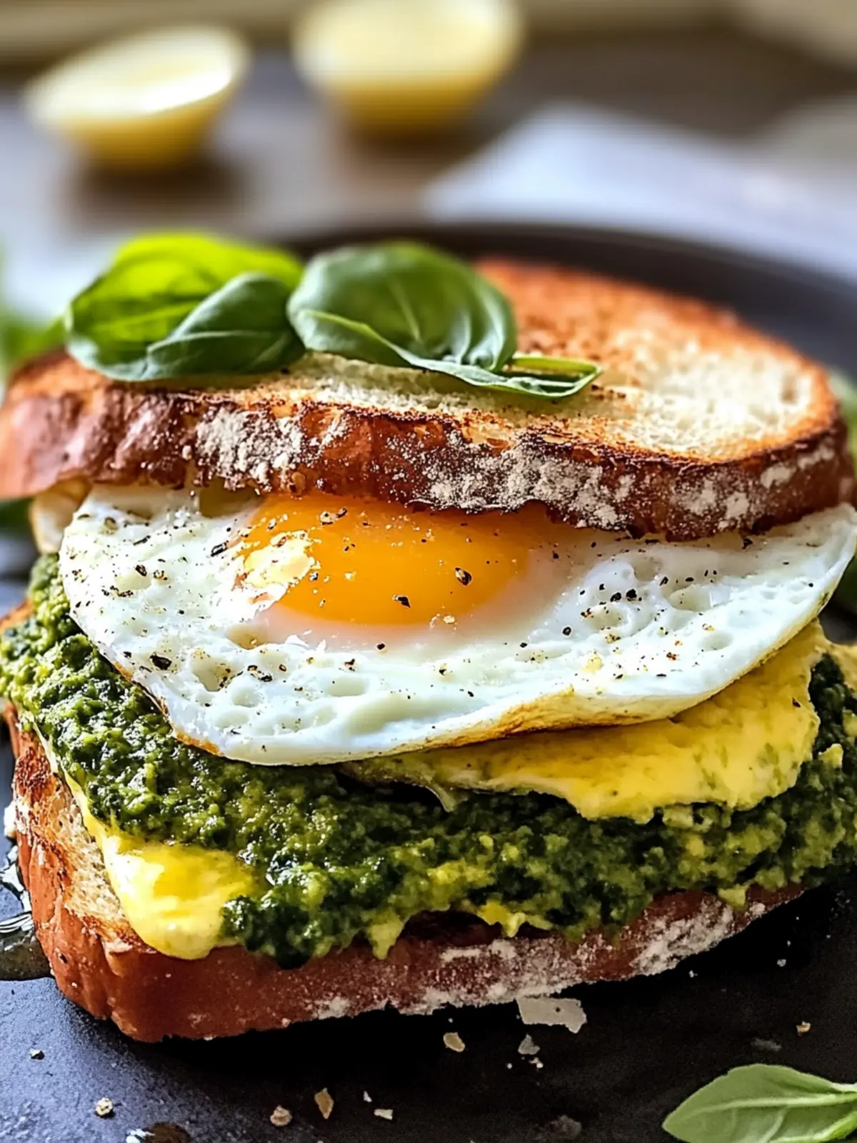 Delicious Pesto Egg Breakfast Sandwich