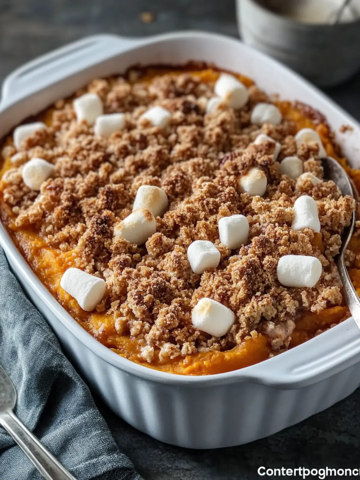 Sweet Potato Casserole with Pecan Streusel and Toasted Marshmallows 2 Sweet Potato Casserole with Pecan Streusel and Toasted Marshmallows