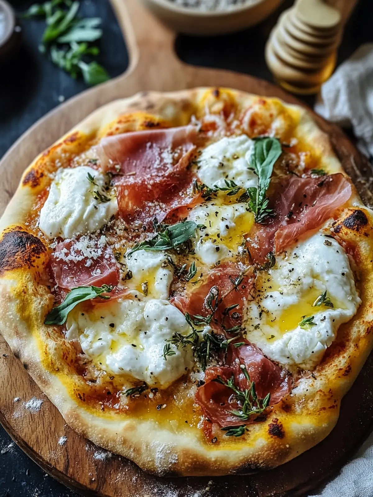 Prosciutto Burrata Pizza with Honey for Effortless Elegance 2 Prosciutto Burrata Pizza with Honey