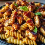High Protein BBQ Chicken Pasta Salad