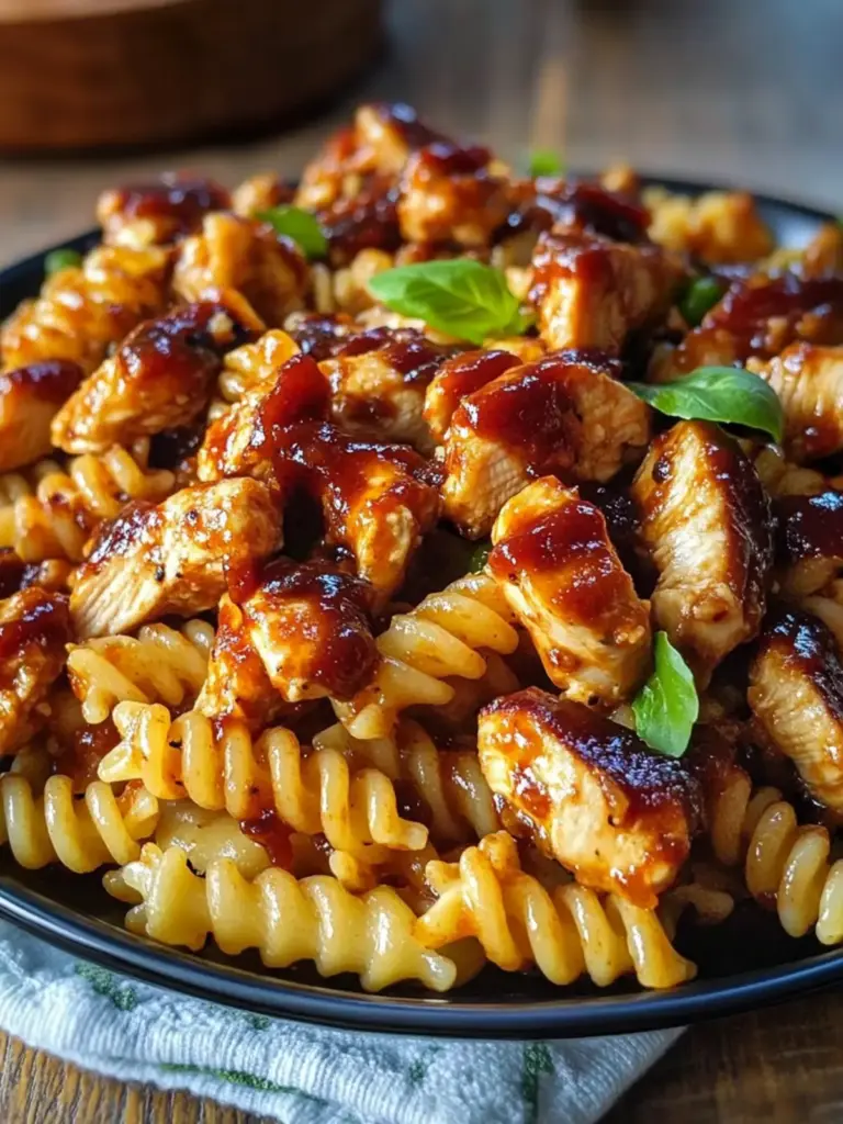 High Protein BBQ Chicken Pasta Salad