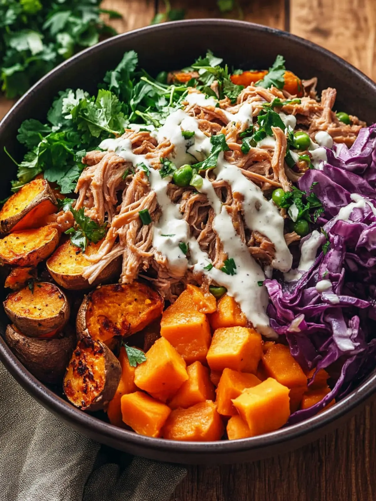 Savory Pulled Pork Sweet Potato Bowl for Busy Weeknights 2 Pulled Pork Sweet Potato Bowl
